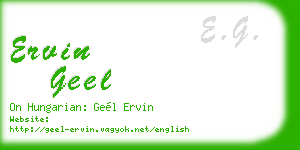 ervin geel business card